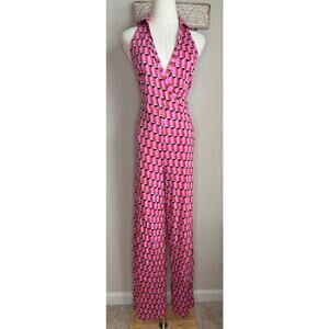 Diane Von Furstenberg for Target Sleeveless Pink Modern Geometric Jumpsuit sz S